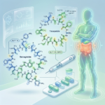 GLP-1 weight loss medications illustration showing molecular structures and health transformation